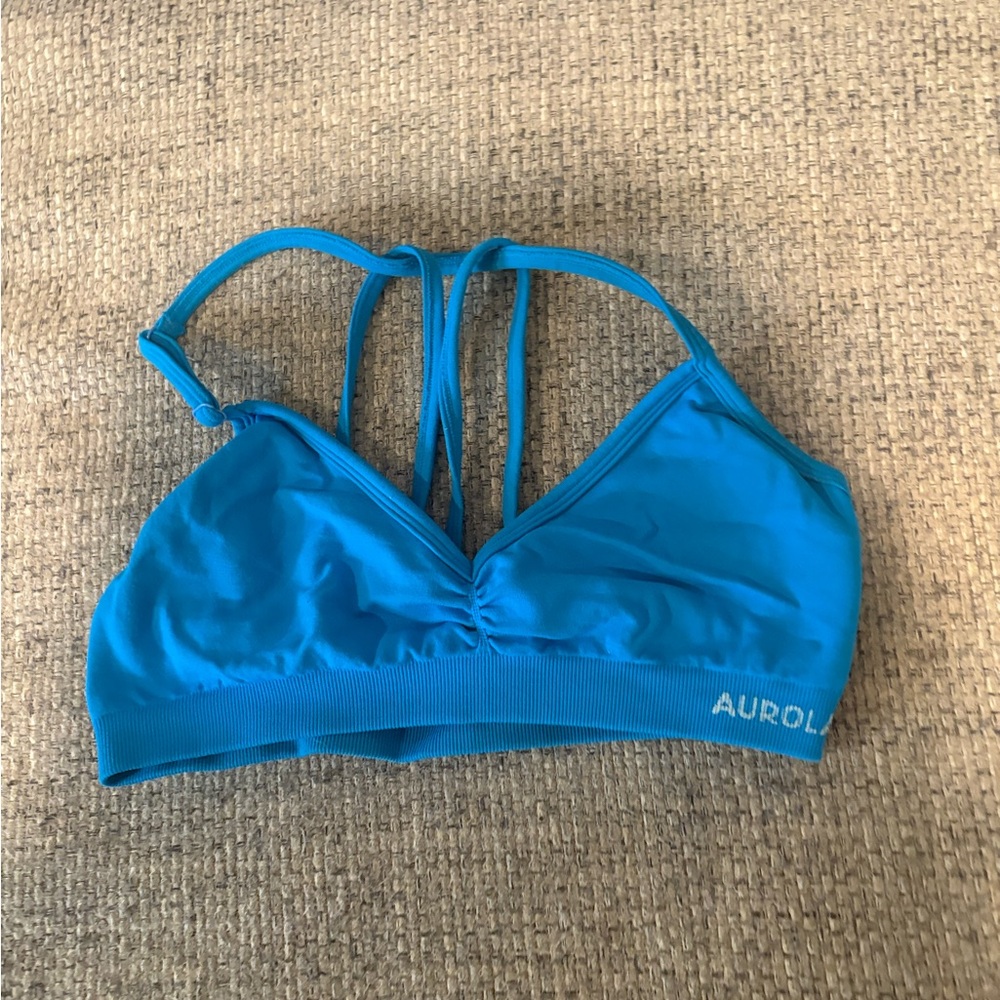 Women's Strappy Blue Bikini Top